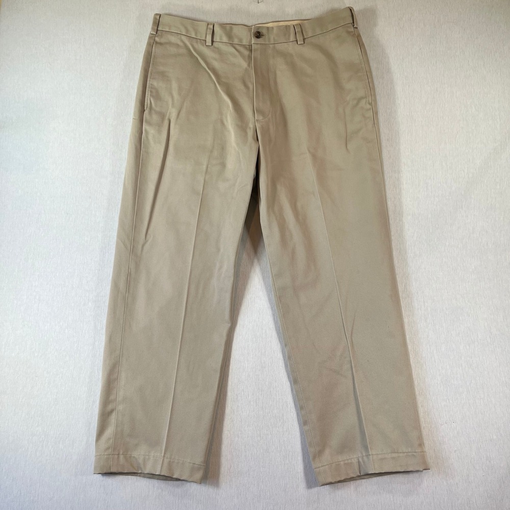 Brooks Brothers Advantage Chino Hudson Men 37x30 (Fit 37x27) Khaki Cotton Pants